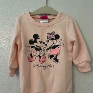 Size 12 Month Baby Girls Minnie and Mickey Sweatshirt and Leggings.